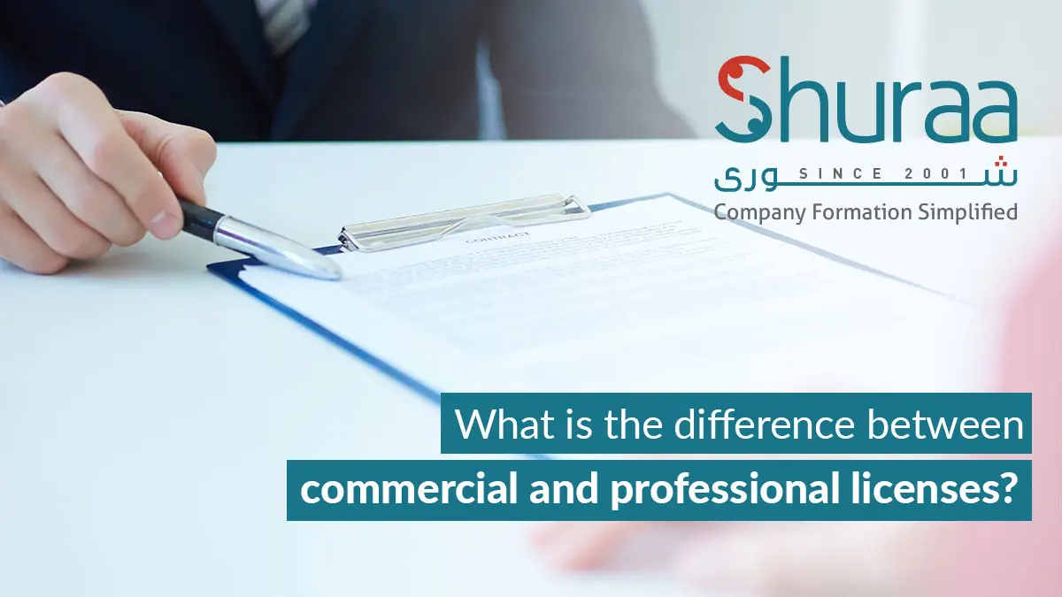 What is the difference between commercial and professional licenses