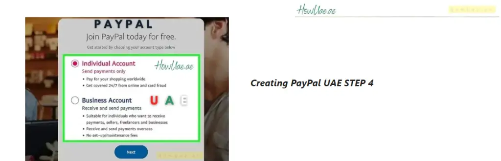 Creating PayPal Account UAE Step 4