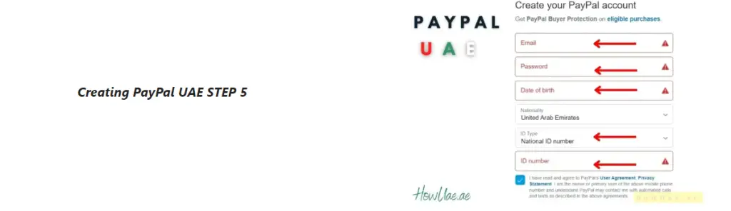 set up paypal account in uae step 5